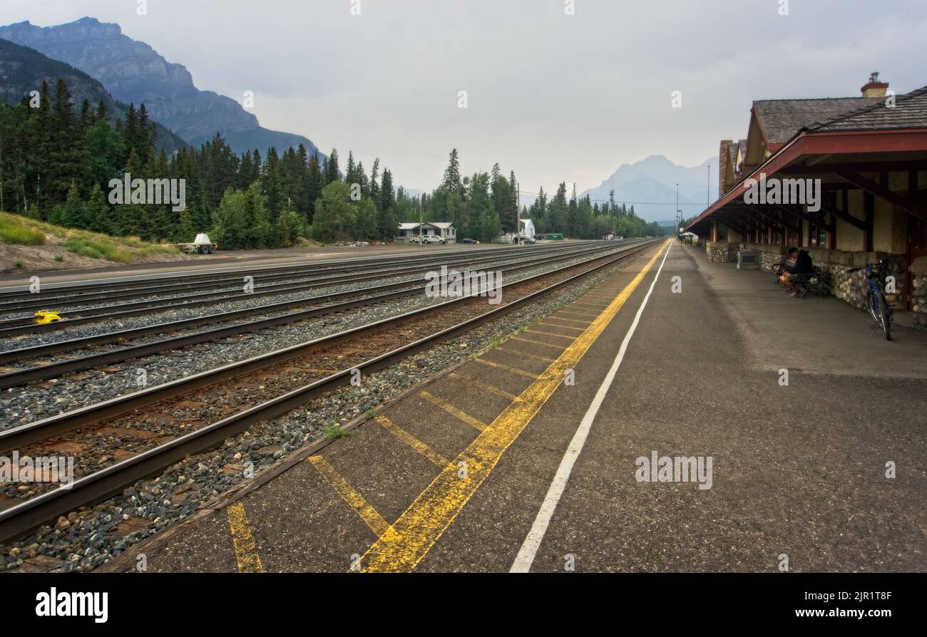 banff stazione ferroviaria Banff Alberta Foto Stock