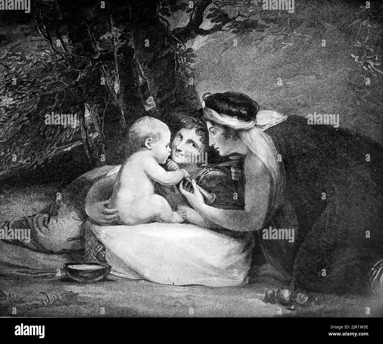 Baby Shakespeare curato da tragedia e commedia di George Romney dal libro ' Shakespeare in arte pittorica ' di Salaman, Malcolm Charles, 1855-1940; Holme, Charles, 1848-1923 Data di pubblicazione 1916 Editore London, New York [etc.] : 'The Studio' ltd. Foto Stock