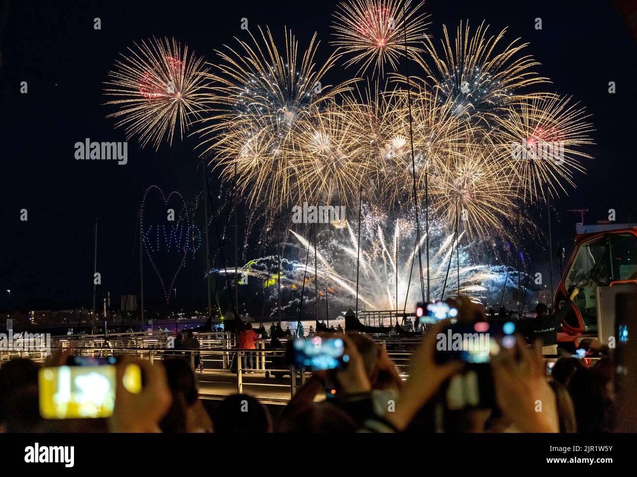 Fuochi d'artificio della settimana Kiel (Kieler Woche) 2022. Foto Stock