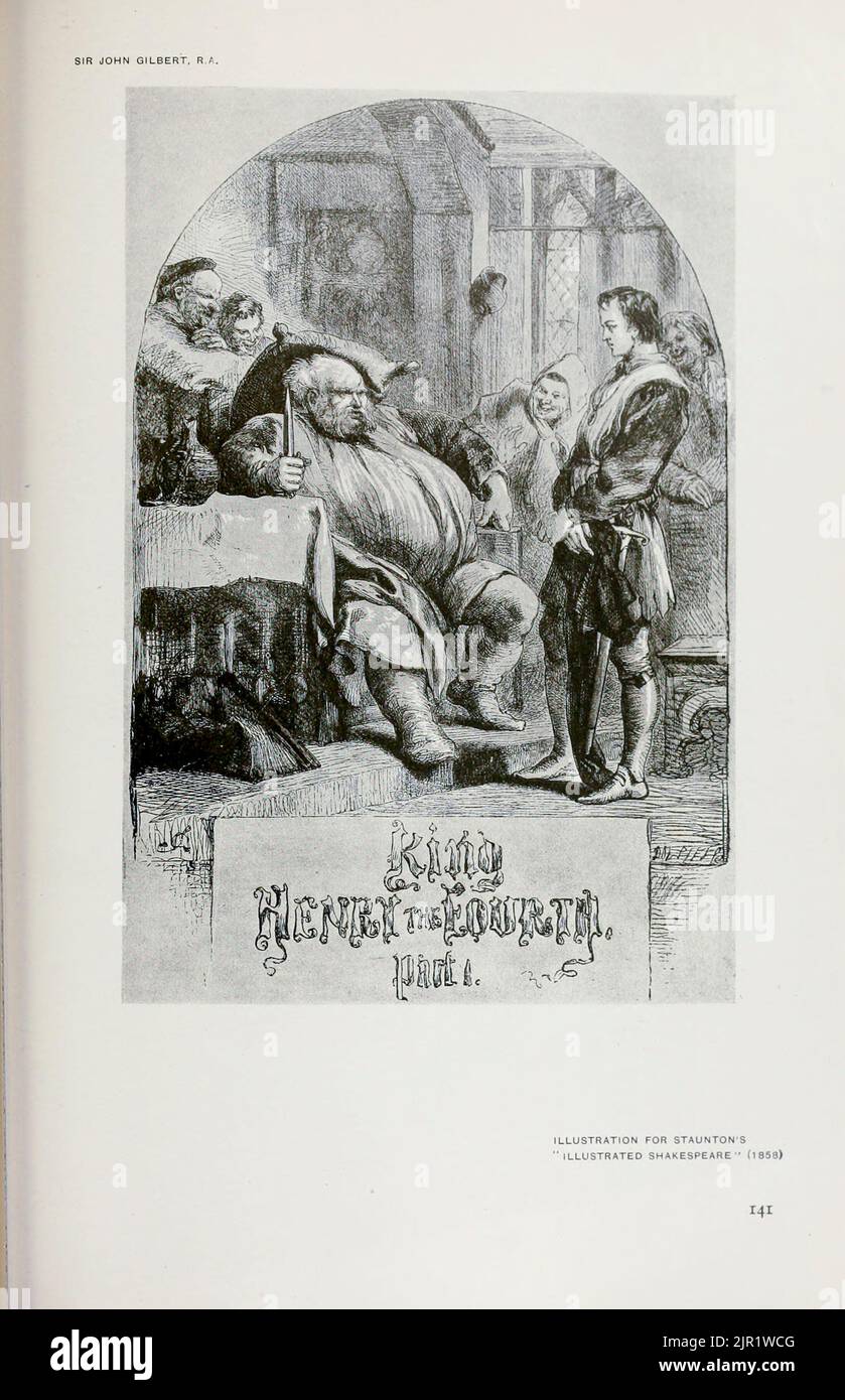 Re Enrico IV parte 1 di Sir John Gilbert dal libro ' Shakespeare in arte pittorica ' di Salaman, Malcolm Charles, 1855-1940; Holme, Charles, 1848-1923 Data di pubblicazione 1916 Editore London, New York [etc.] : 'The Studio' ltd. Foto Stock