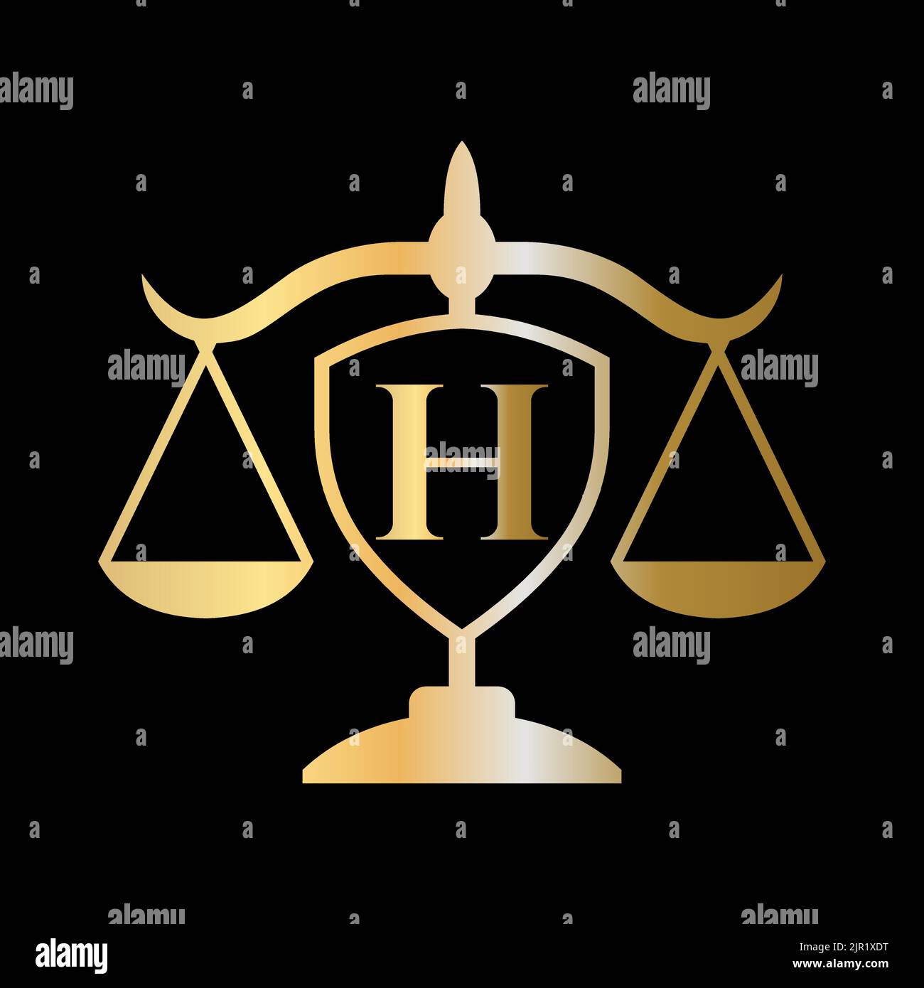 Lettera iniziale H Logo dello studio legale. Logo legale e Avvocati in alfabeto lettera H concetto Illustrazione Vettoriale