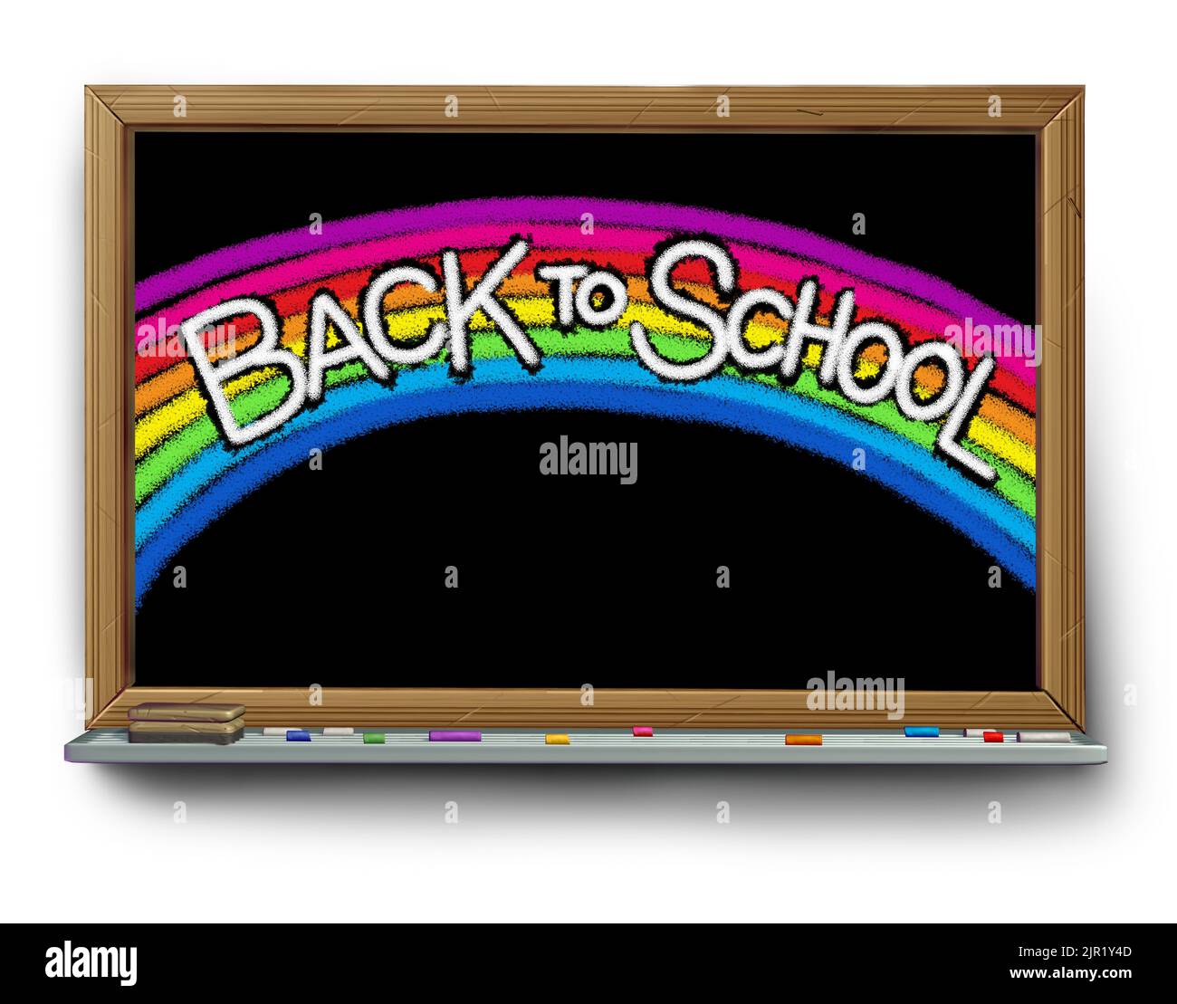 Torna a scuola aperture e speranza arcobaleno concetto come uno studente diversità e inclusività concetto di scuola come un simbolo di istruzione per positivo diverso. Foto Stock Torna a scuola aperture e speranza arcobaleno concetto come uno studente diversità e inclusività concetto di scuola come un simbolo di istruzione per positivo diverso. Foto Stock
