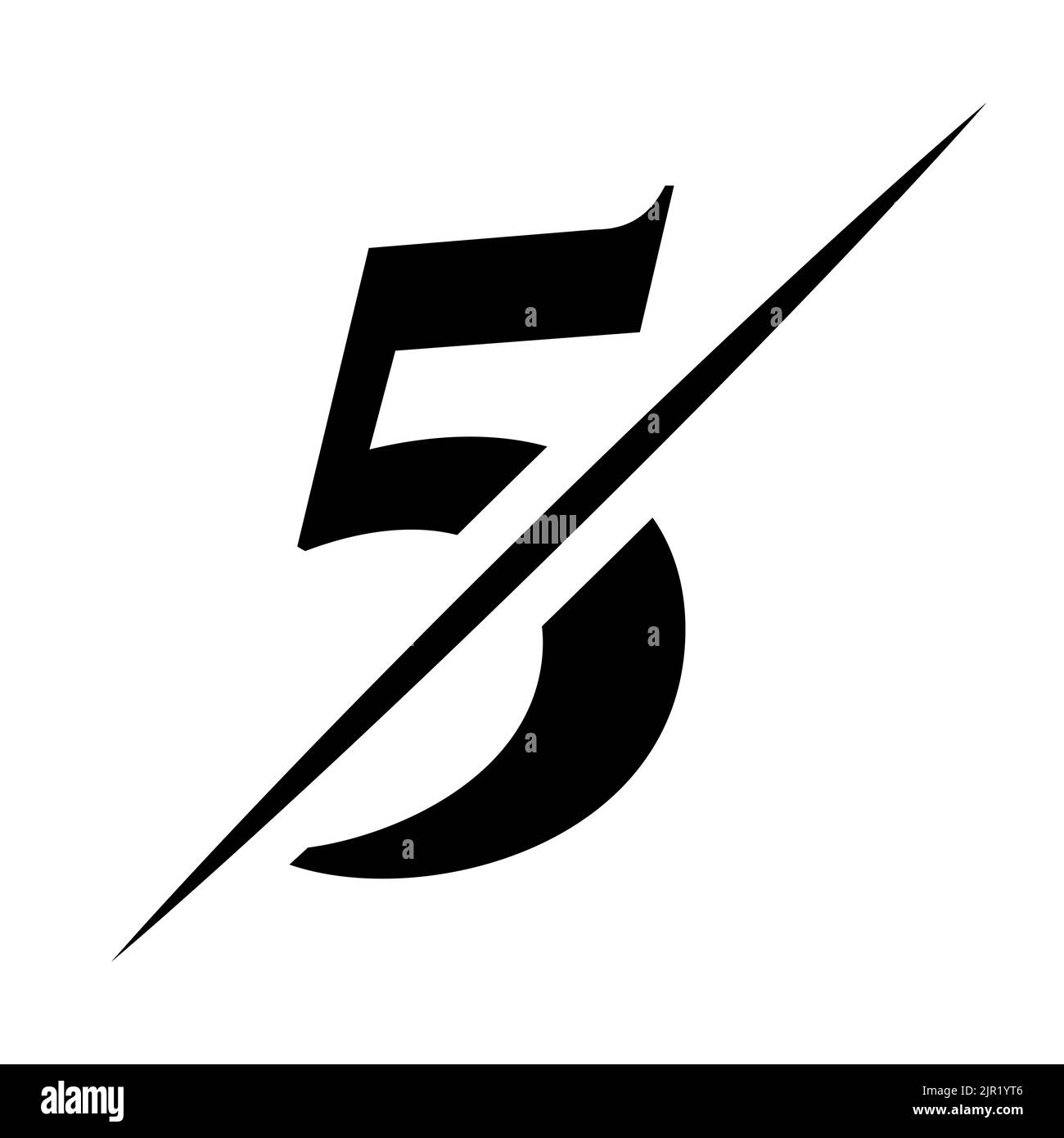 Letter 5 Design del Logo di lusso, bellezza e moda . Modello vettoriale di progettazione del logotipo Monogram Letter 5 Illustrazione Vettoriale