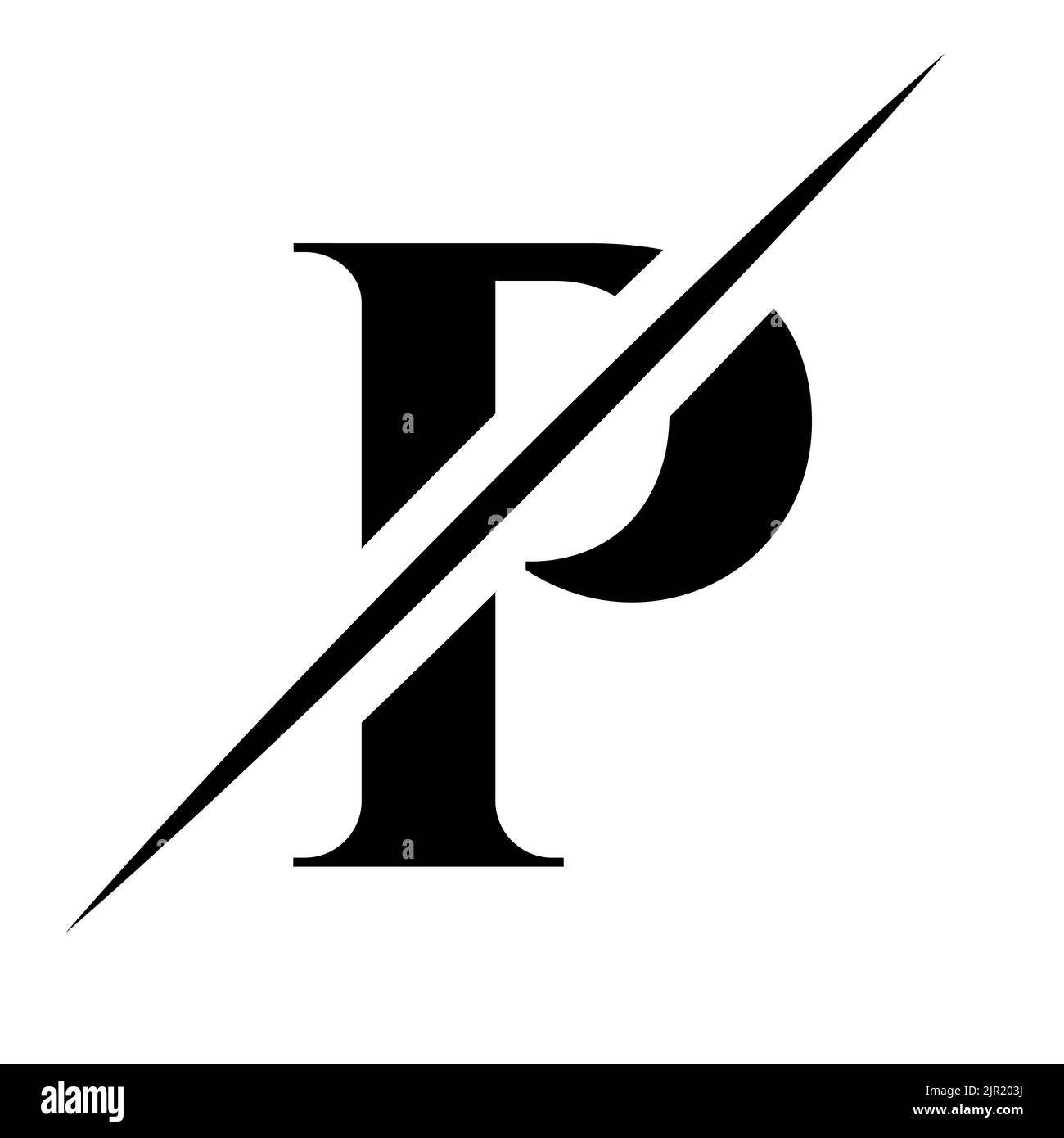 Lettera P Luxury, Beauty and Fashion Logo Design . Modello vettoriale di progettazione del logotipo P di lettera monogramma Illustrazione Vettoriale