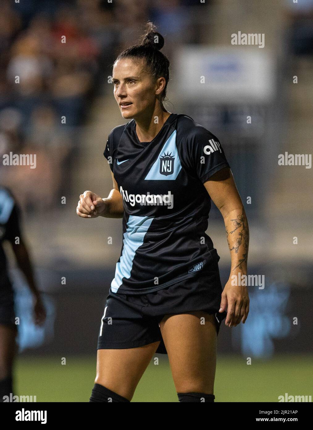 Ali Krieger (11 Gotham) durante la partita della National Women Soccer League tra il NJ/NY Gotham FC e l'Orlando Pride al Subaru Park di Chester, Pennsylvania Foto Stock