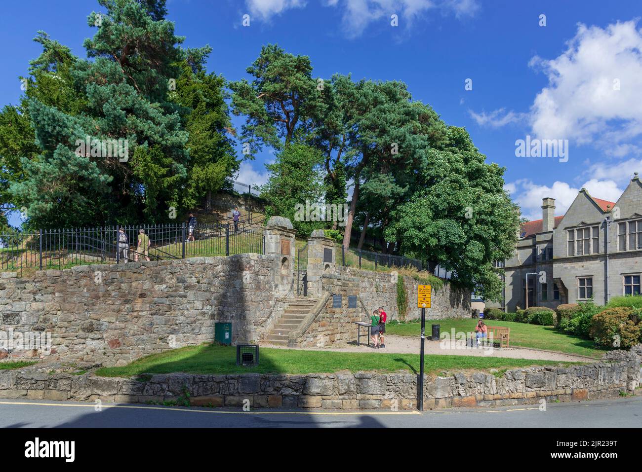 Il vecchio forte di Castle Mount in Oswestery Shropshire. Foto Stock