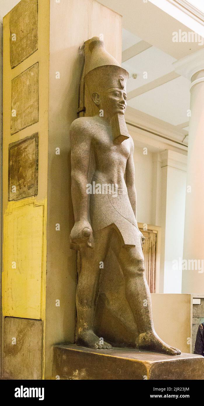 Cairo, Museo Egizio, statua colossale di Sesostris / Senusret I. Foto Stock
