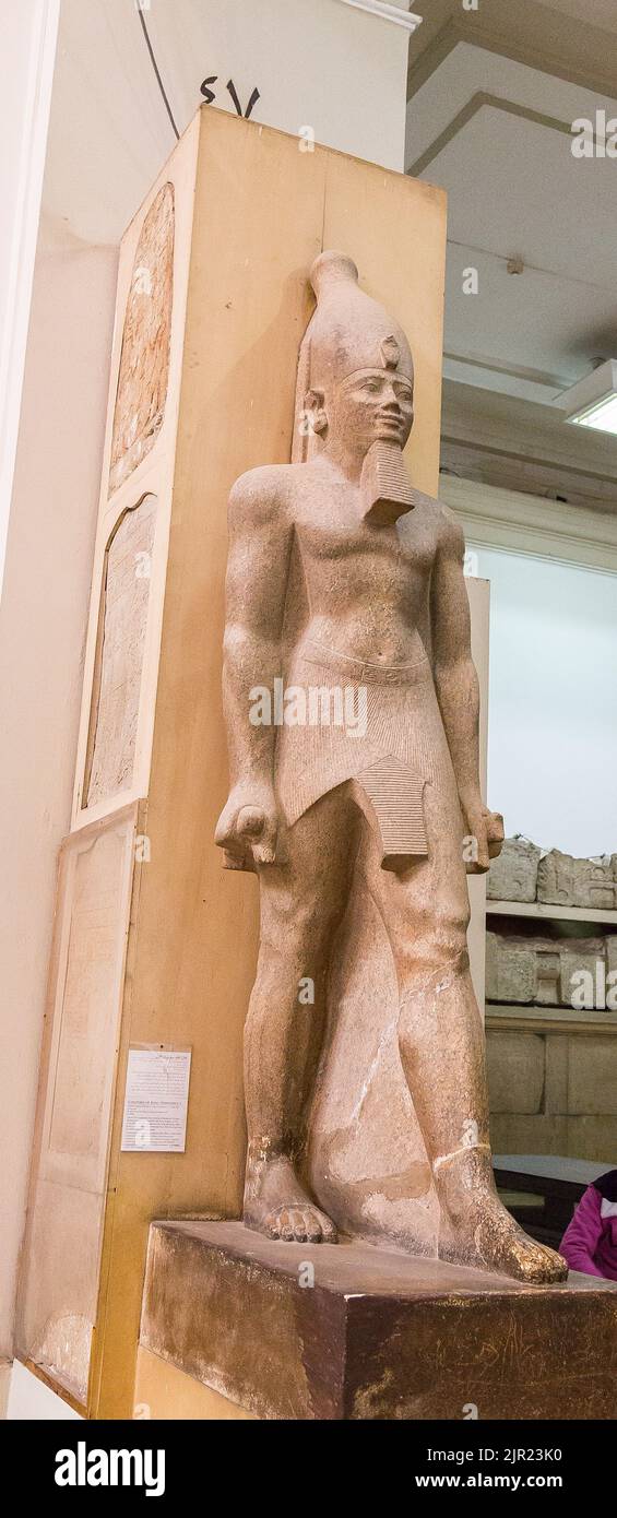 Cairo, Museo Egizio, statua colossale di Sesostris / Senusret I. Foto Stock