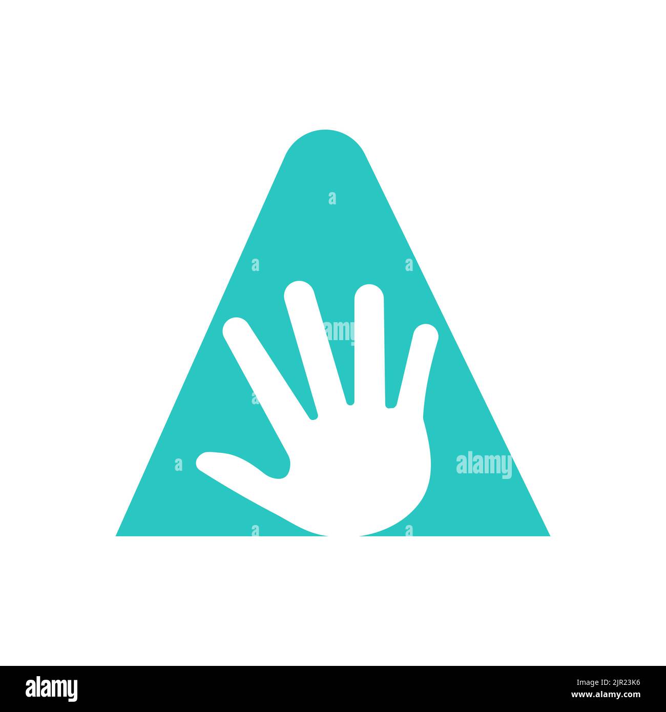 Lettera A Hand Logo Concept for Hand Care, Charity Sign and Donation Logo Symbol Vector Template Illustrazione Vettoriale