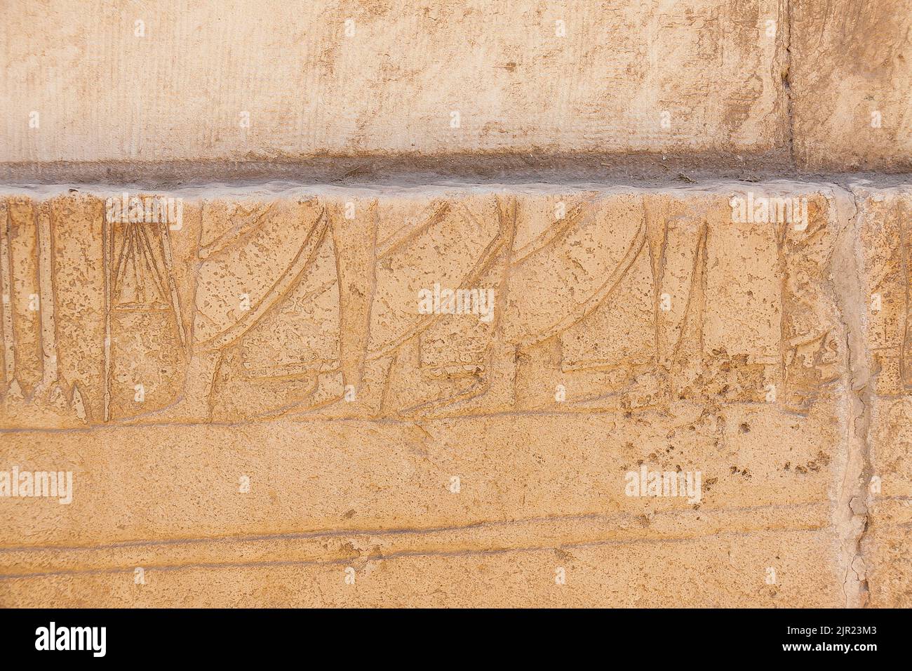 Egitto, Saqqara, tomba del nuovo Regno di Horemheb, parete sud della seconda corte: Piedi del popolo asiatico. Foto Stock