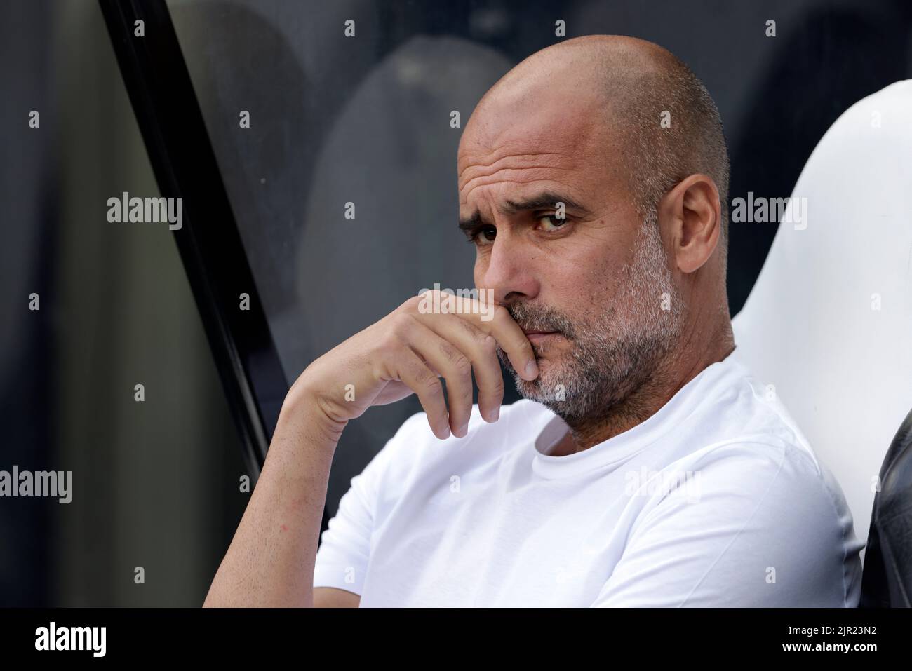 Newcastle, UK, 21/08/2022, PEP GUARDIOLA, MANCHESTER CITY FC MANAGER, 2022Credit: Allstar Picture Library/ Alamy Live News Foto Stock