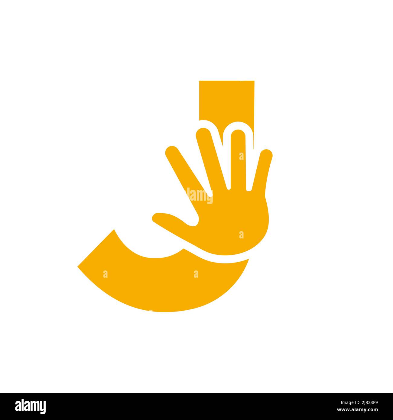 Logo lettera J per la cura della mano, simbolo di beneficenza e simbolo di donazione modello vettoriale Illustrazione Vettoriale