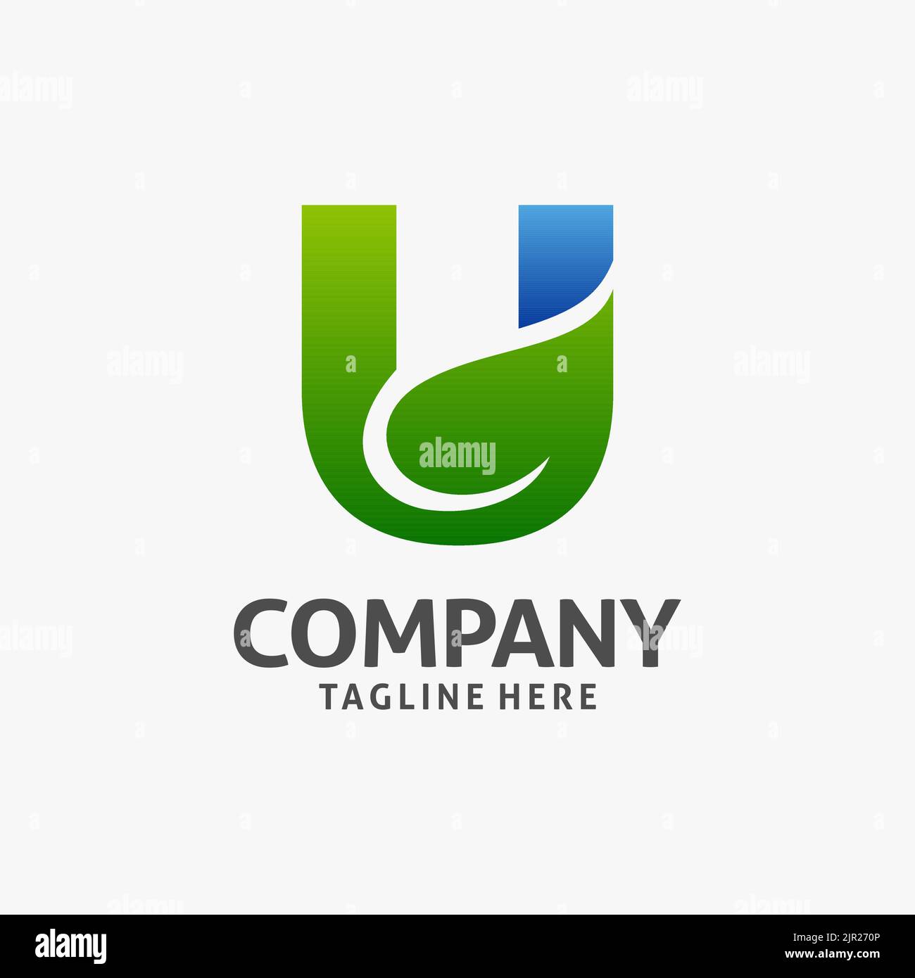 Logo lettera U leaf Illustrazione Vettoriale