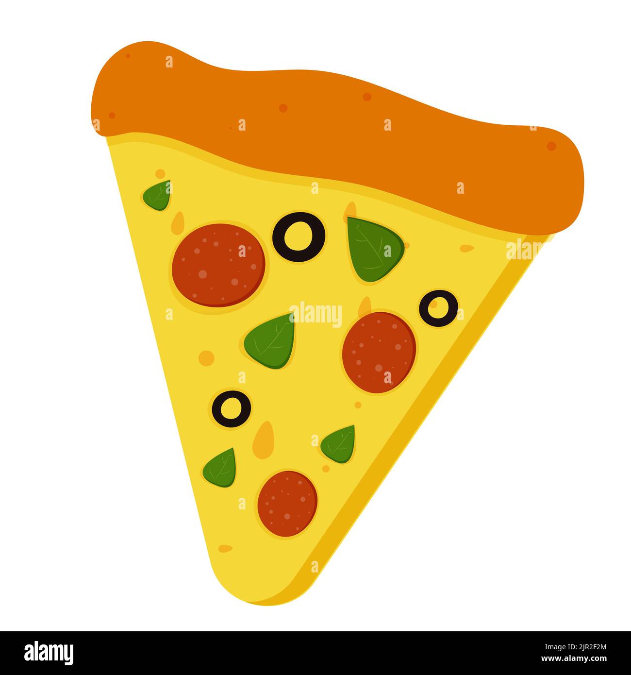 Fetta di peperoni vettoriali. Fast food Illustrazione Vector desing Foto Stock