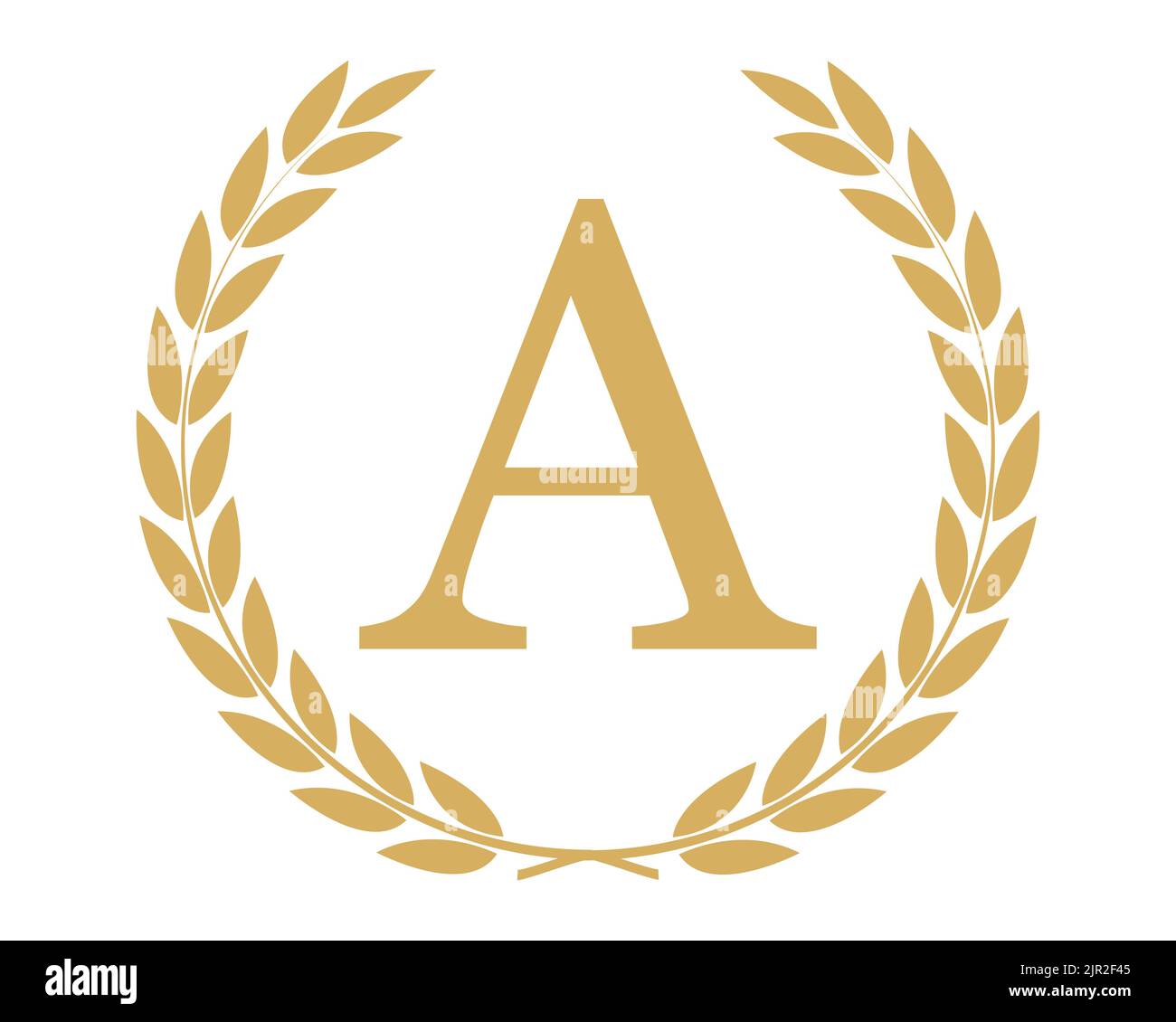 Lettera Un modello iniziale di logo di marchio lussuoso Foto Stock