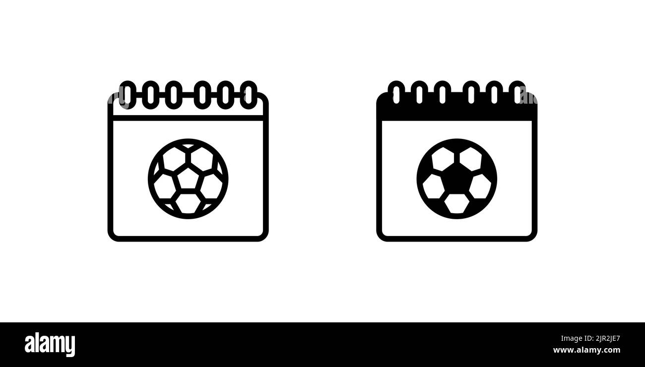 Due icone del calendario delle giornate di calcio adatte per presentazioni e app per dispositivi mobili Illustrazione Vettoriale