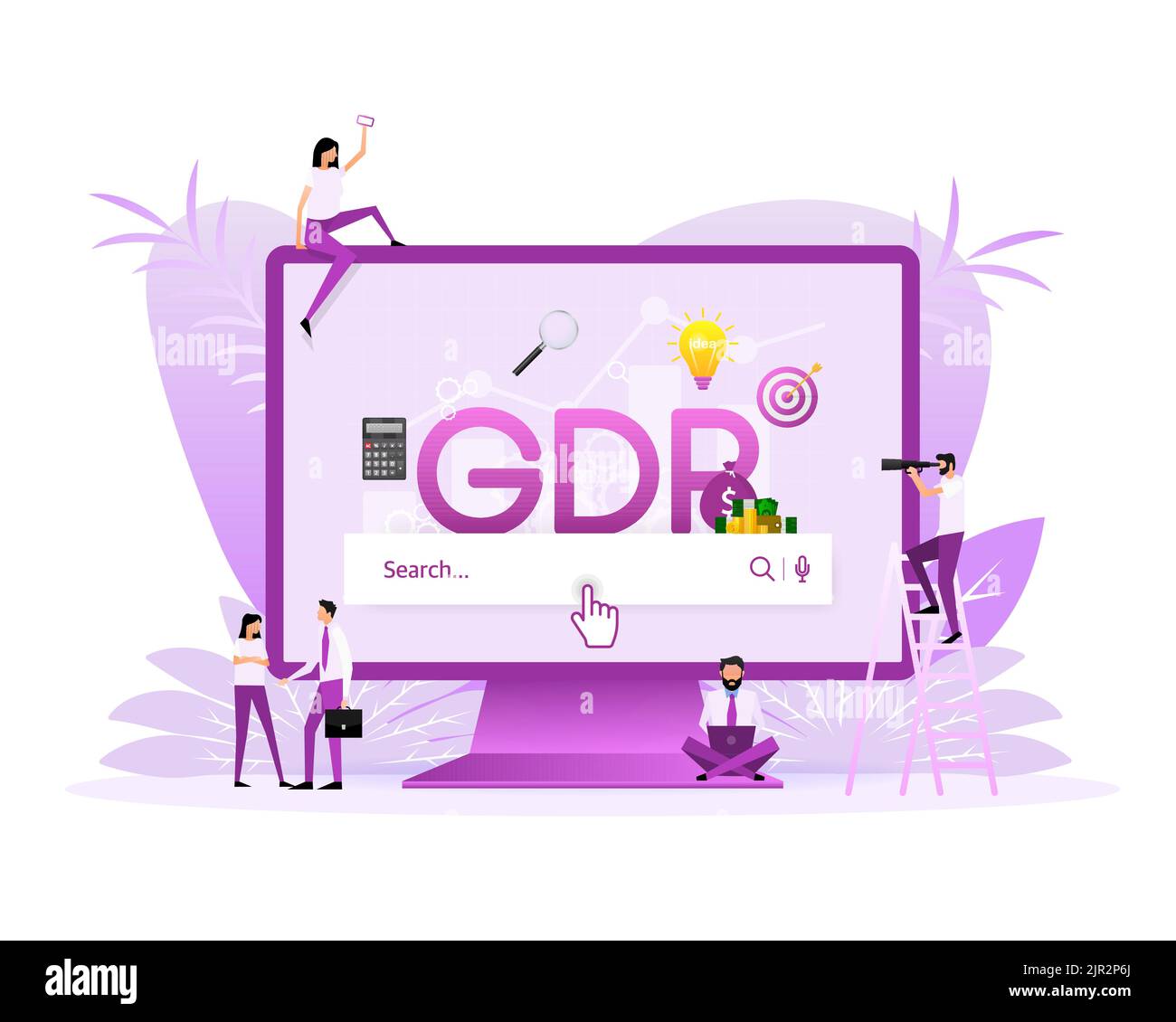 Illustrazione vettoriale per tasso del prodotto interno lordo, economia globale, bilancio nazionale. Icona vettore commerciale. Vettore piatto. Icona freccia Illustrazione Vettoriale