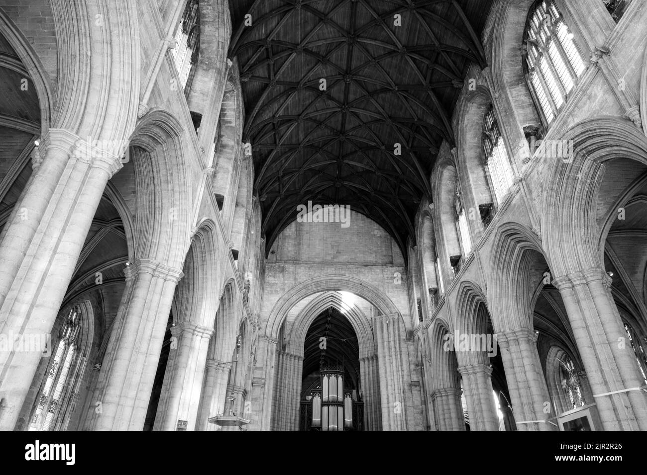 La Chiesa Cattedrale di San Pietro e San Wilfrid - Cattedrale di Ripon - Ripon, North Yorkshire, Inghilterra, Regno Unito - vista interna Foto Stock