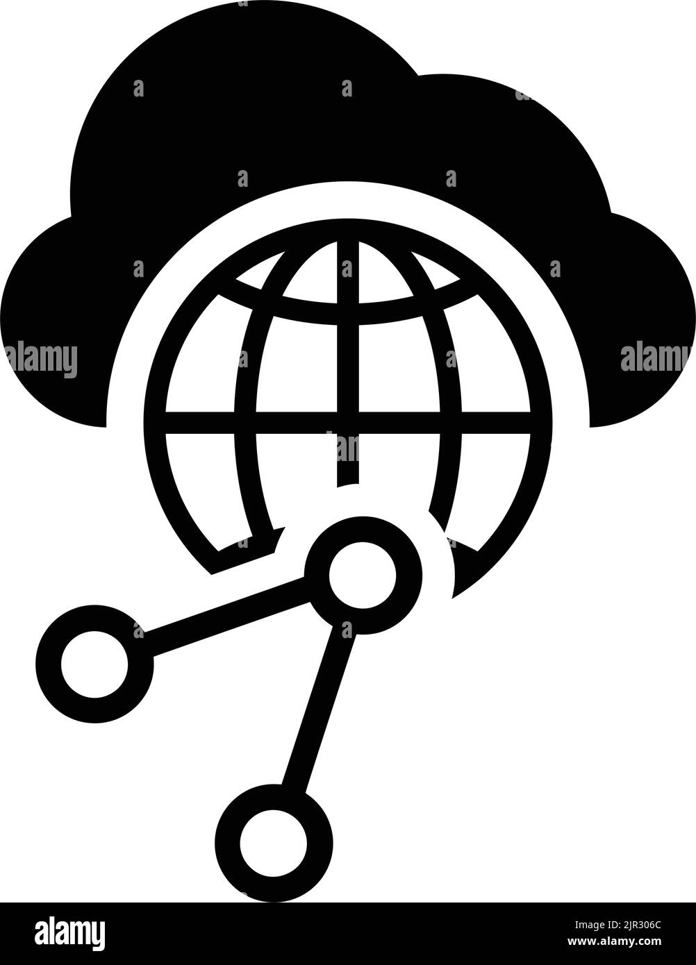 Icona cloud, rete, condivisione: File EPS vettoriale modificabile semplice. Illustrazione Vettoriale