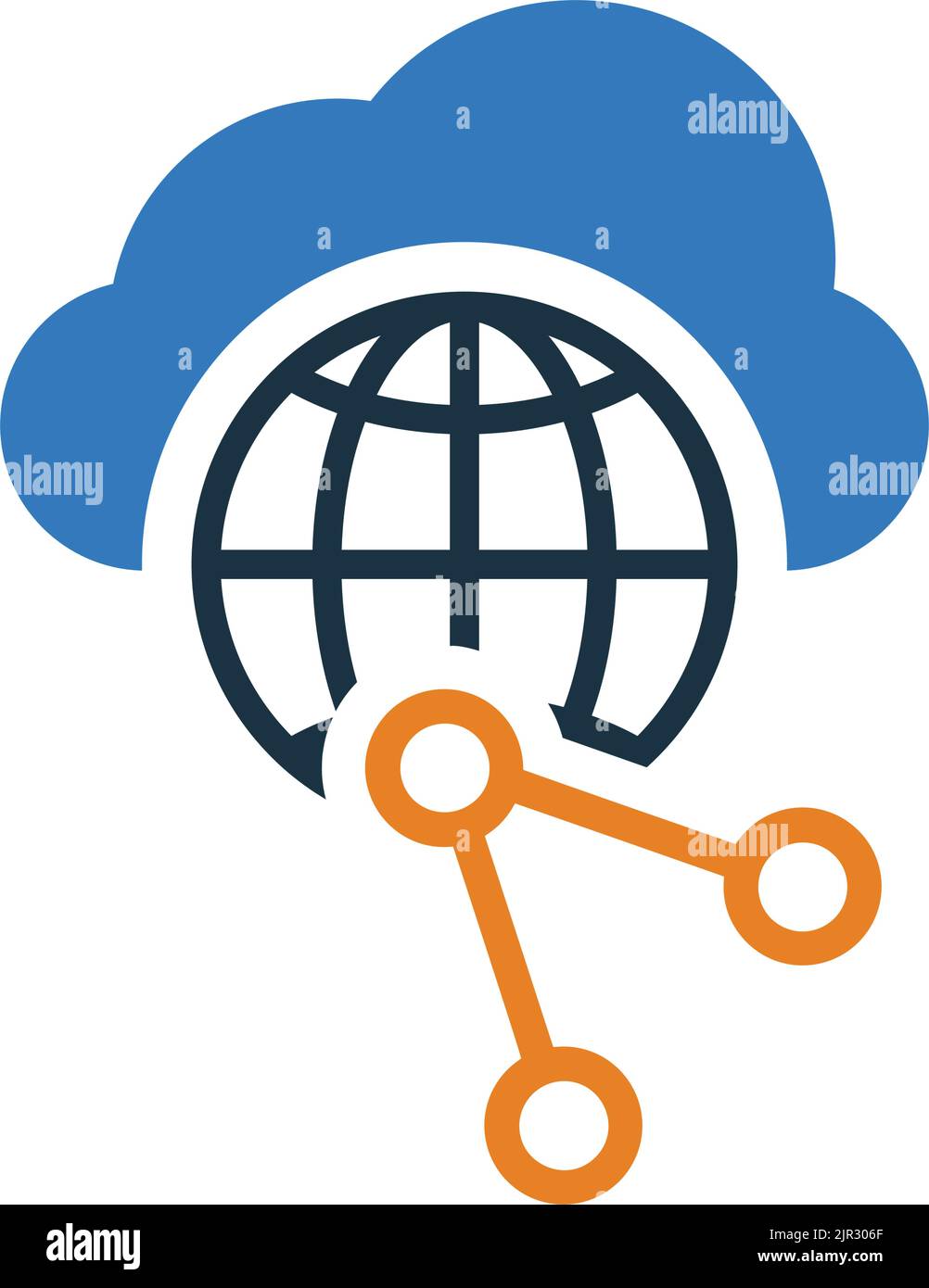 Icona cloud, rete, condivisione: File EPS vettoriale modificabile semplice. Illustrazione Vettoriale