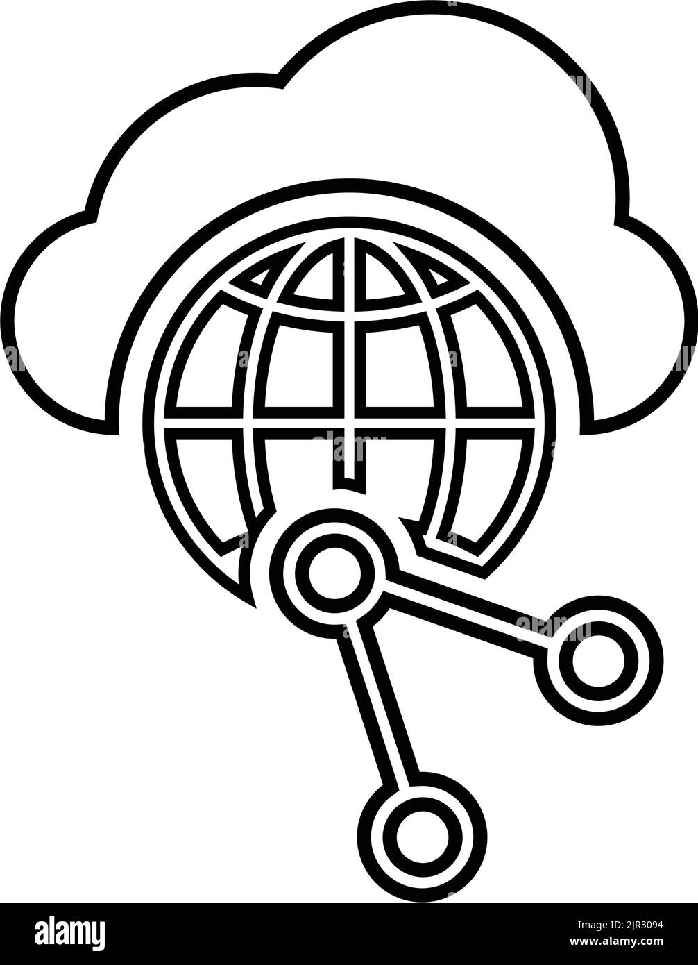 Icona cloud, rete, condivisione: File EPS vettoriale modificabile semplice. Illustrazione Vettoriale