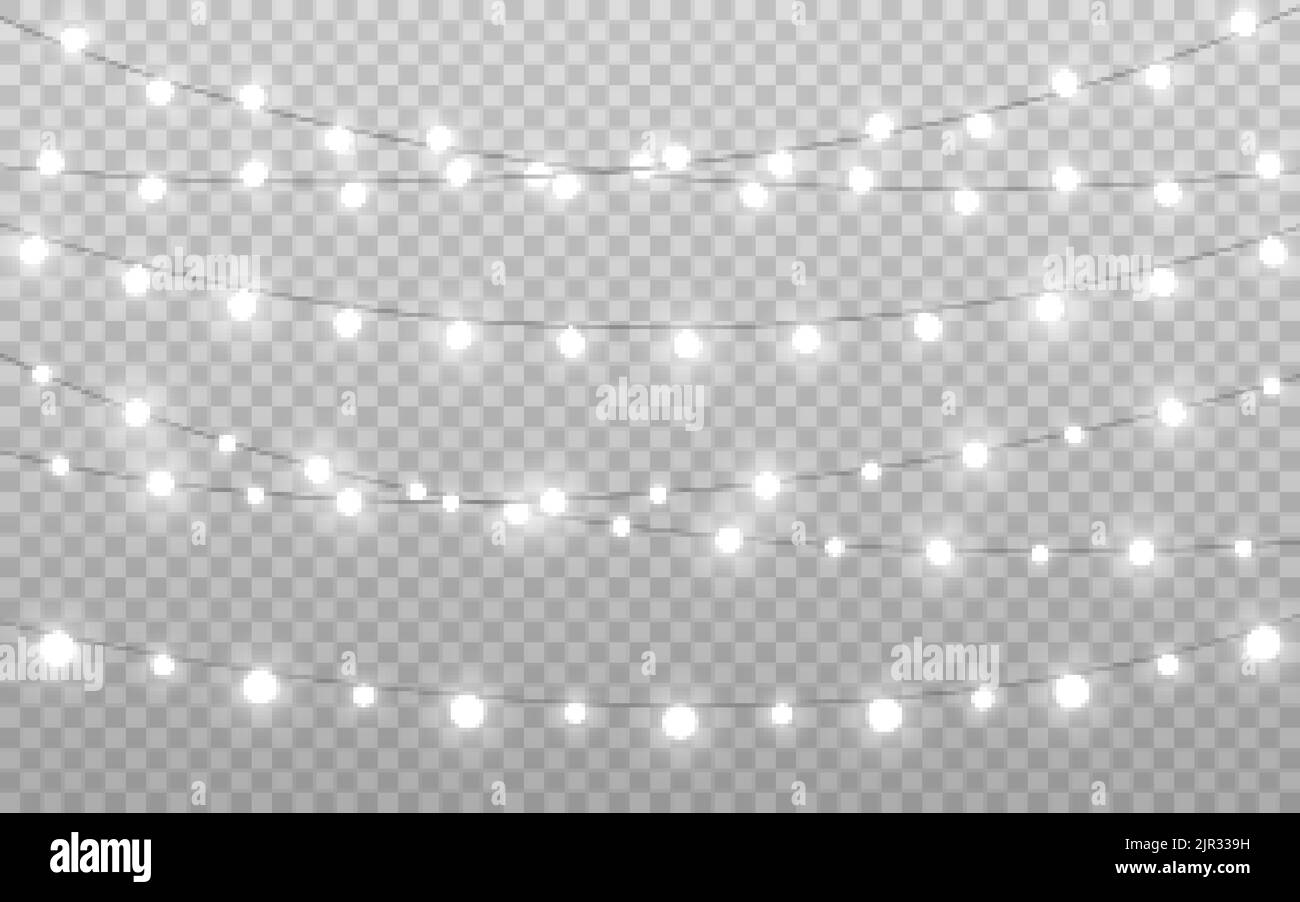 Decorazione luci di Natale. Collezione di lampadine bianche brillanti. Ghirlande argentate. Lampade realistiche per biglietti d'auguri o poster. Illustrazione vettoriale. Illustrazione Vettoriale Decorazione luci di Natale. Collezione di lampadine bianche brillanti. Ghirlande argentate. Lampade realistiche per biglietti d'auguri o poster. Illustrazione vettoriale. Illustrazione Vettoriale