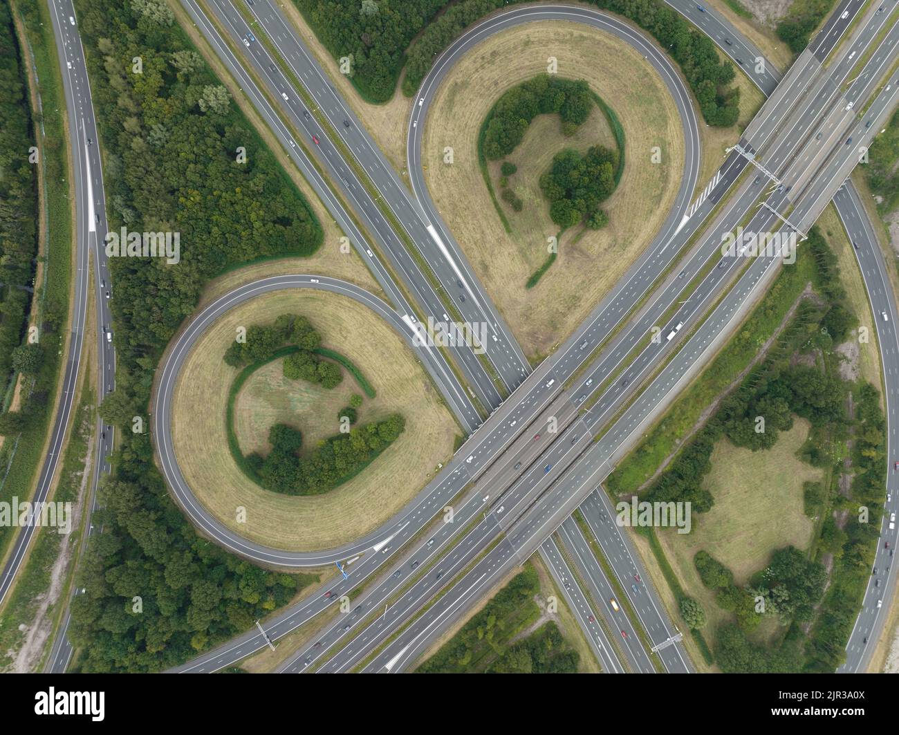 Il Lunetten Junction è uno svincolo stradale olandese per il collegamento delle autostrade A12 e A27 . Si trova vicino a Lunetten, un distretto di Foto Stock