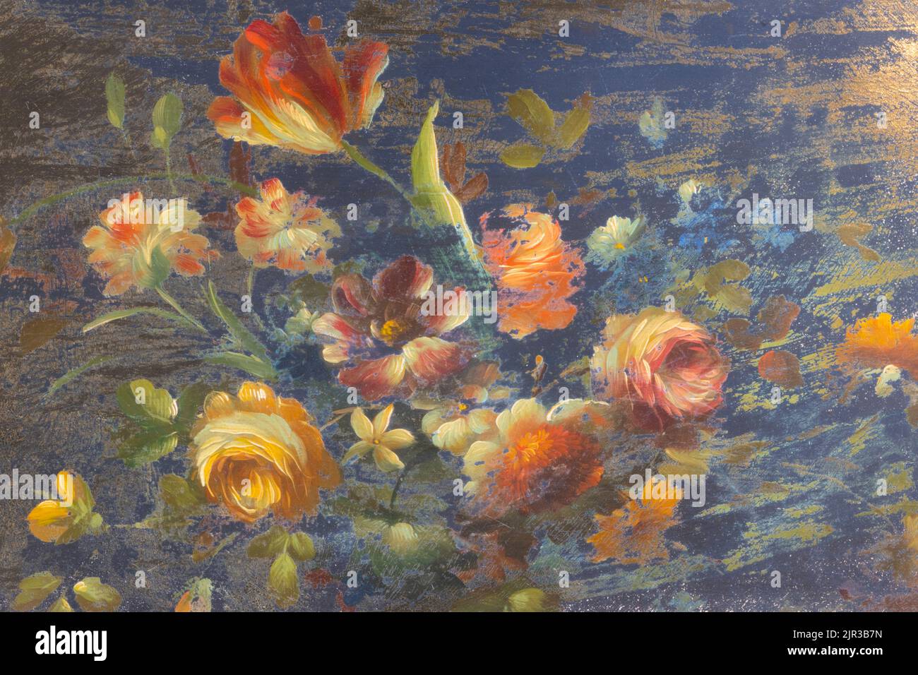 Coloratissimo espositore a fiori, adatto per lo sfondo con spazio per il tuo logo o testo. Foto Stock