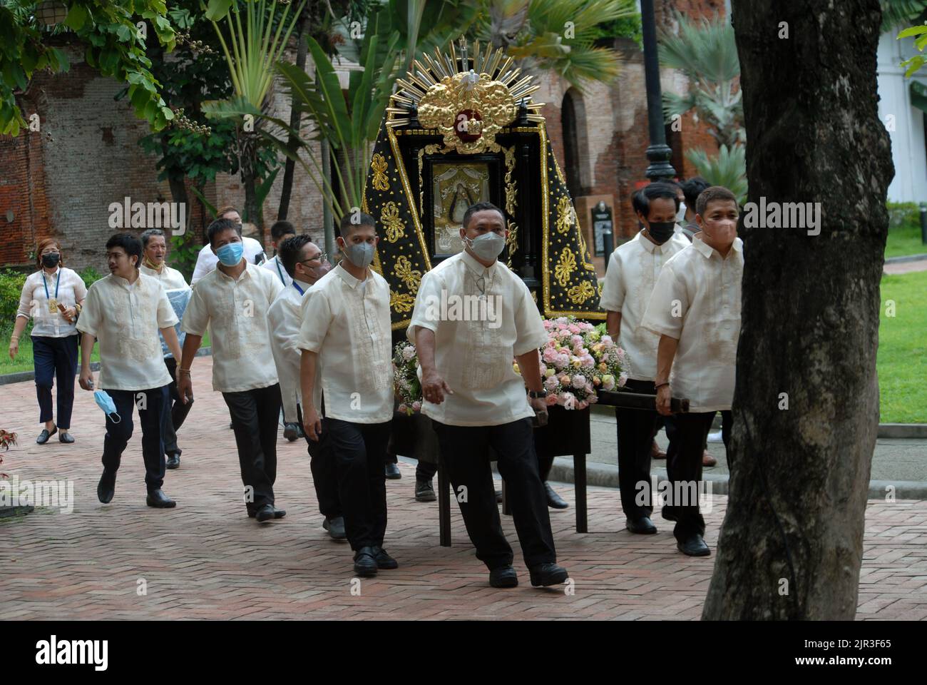 Processione religiosa, Fort Santiago, Manila, Luzon, Filippine. Foto Stock