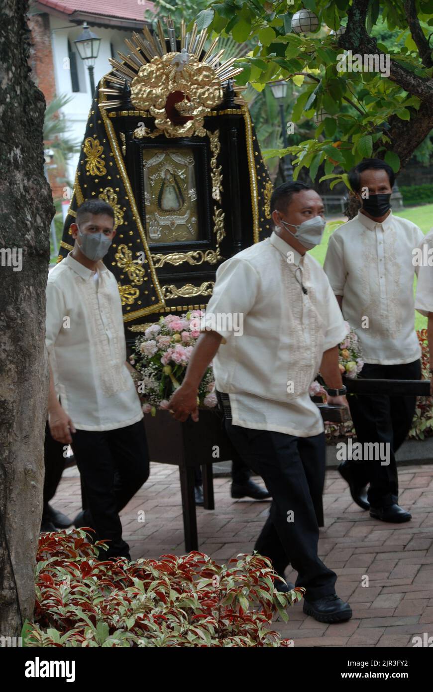 Processione religiosa, Fort Santiago, Manila, Luzon, Filippine. Foto Stock