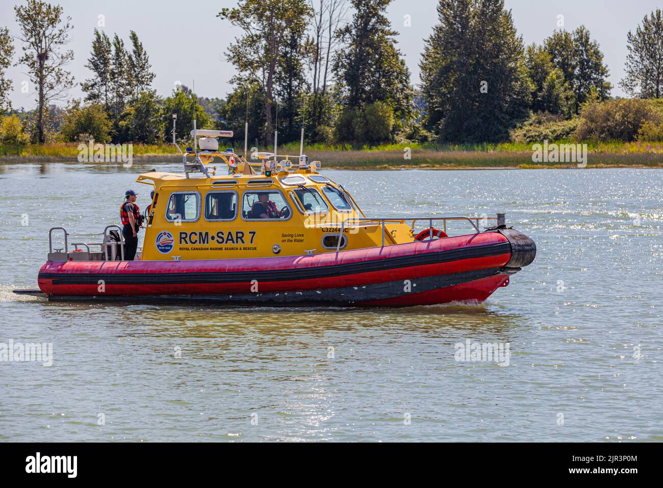 Nave di ricerca e salvataggio allo Steveston Maritime Festival in British Columbia Canada Foto Stock
