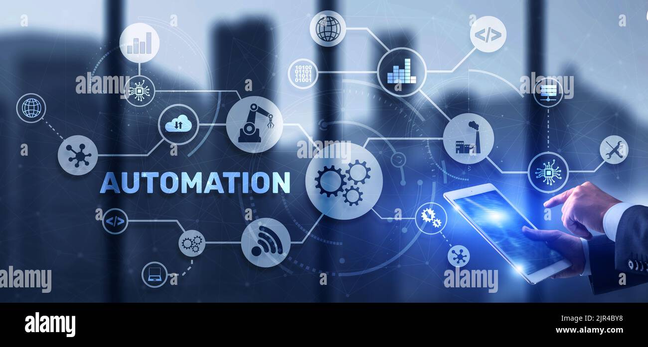 Innovazione del concetto di automazione. Migliorare le soluzioni di produttività per la vostra azienda Foto Stock