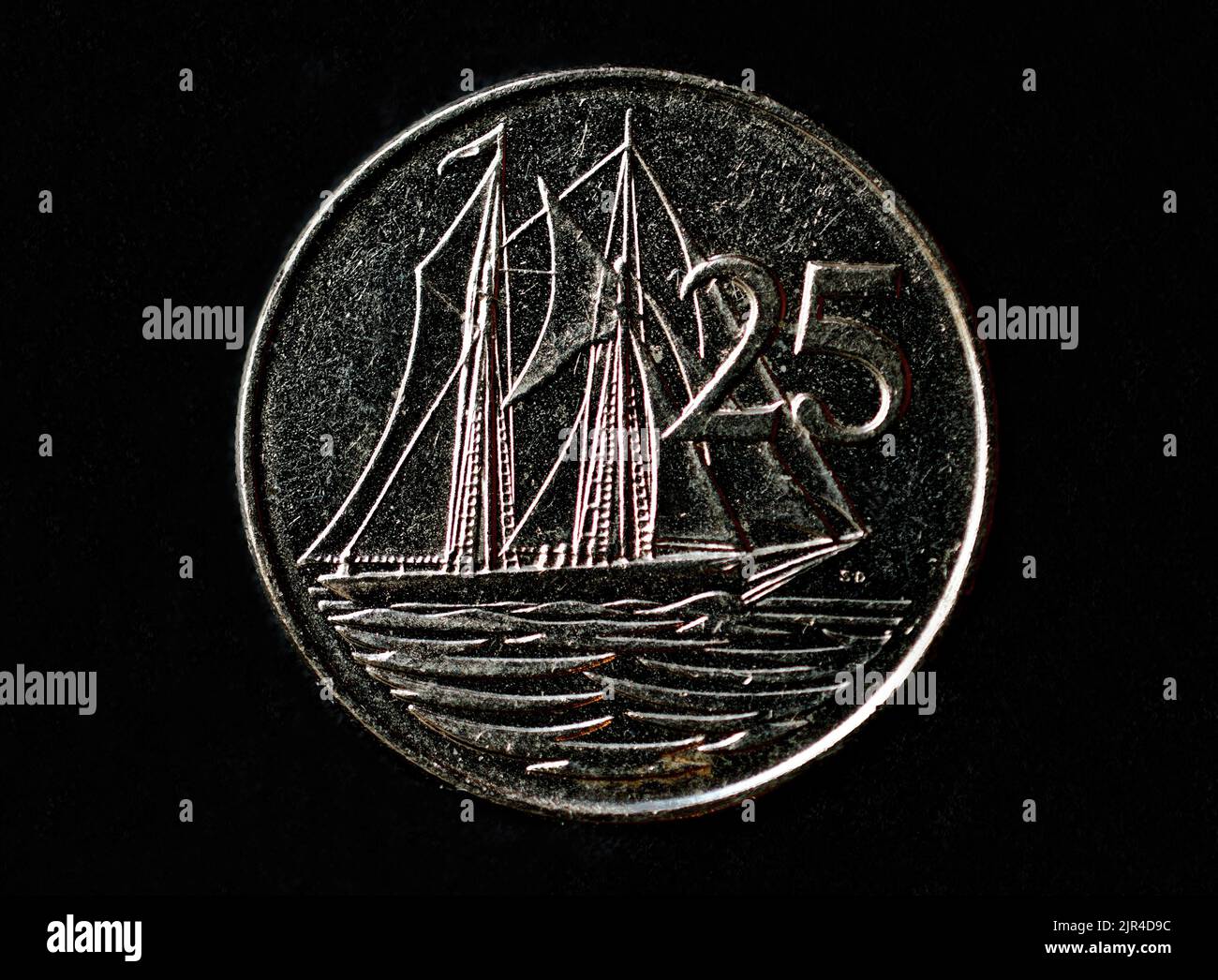 Foto monete Isole Cayman,1992, 25 centesimi,Elisabetta II Foto Stock
