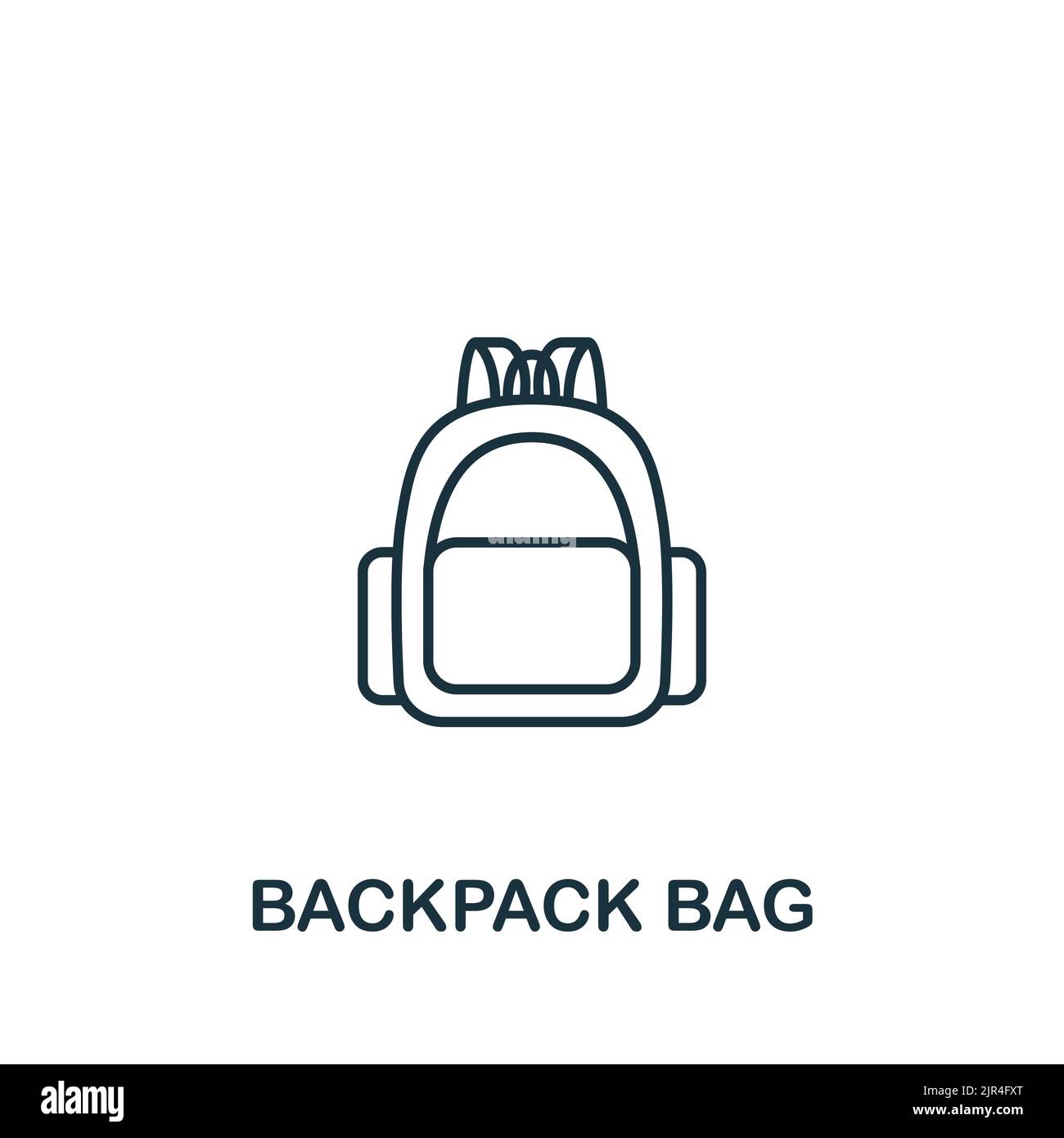 Icona della borsa zaino. Linea linea semplice Outdoor Recreation icona per modelli, web design e infografiche Illustrazione Vettoriale