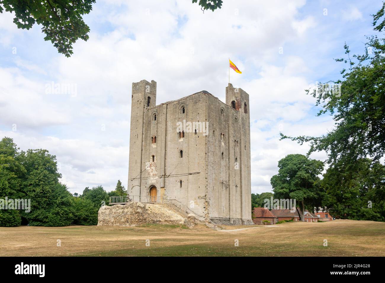 12th ° secolo Castello di Hedingham, Castle Lane, Castello di Hedingham, Essex, Inghilterra, Regno Unito Foto Stock