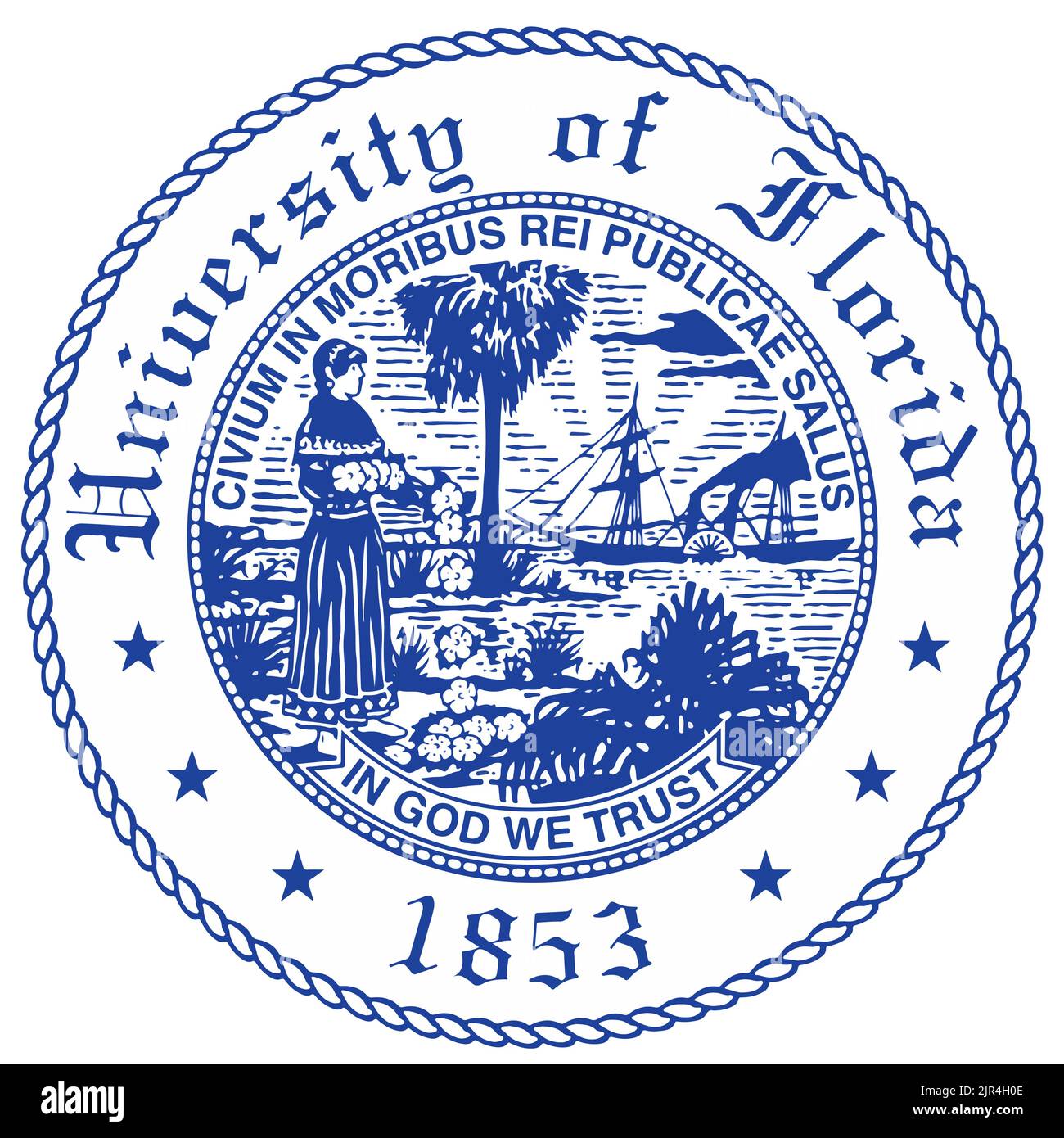 Sigillo e logo dell'Università della Florida Illustrazione Vettoriale