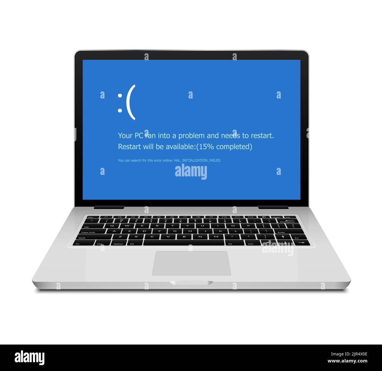 Errore morte schermo BSOD sistema crash laptop. Avviso del sistema operativo bsod schermata blu del computer Illustrazione Vettoriale
