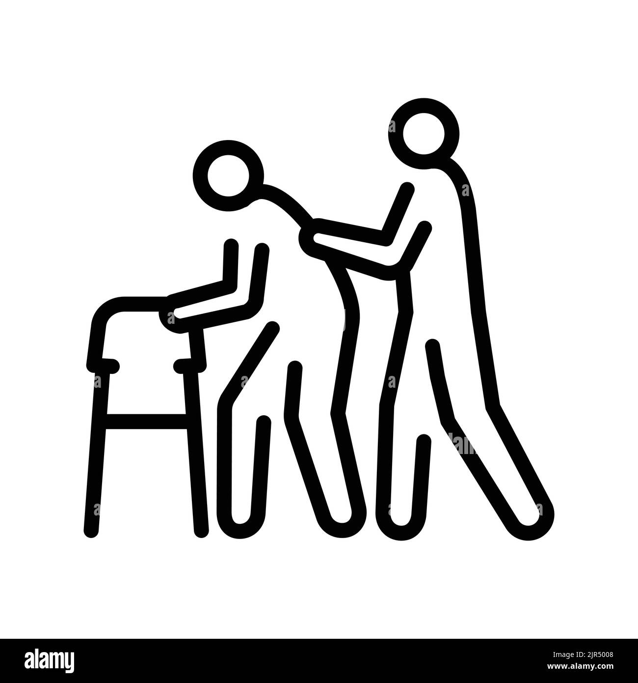 Icona linea colore segno di riabilitazione. Fisioterapia. Illustrazione Vettoriale