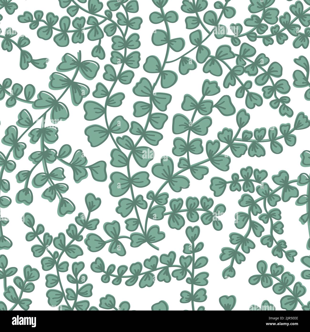 Motivo senza cuciture con foglie Adiantum sul bianco. Felce senza fine sfondo Illustrazione Vettoriale