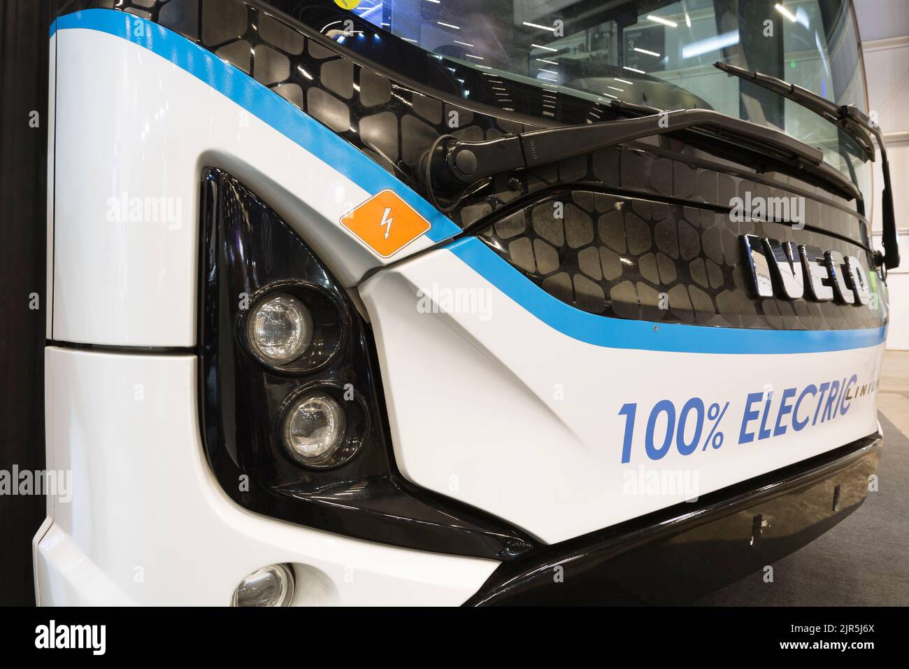 Autobus elettrico Iveco e-way in mostra alla mostra LAT.BUS 2022, che si svolge nella città di São Paulo. Foto Stock