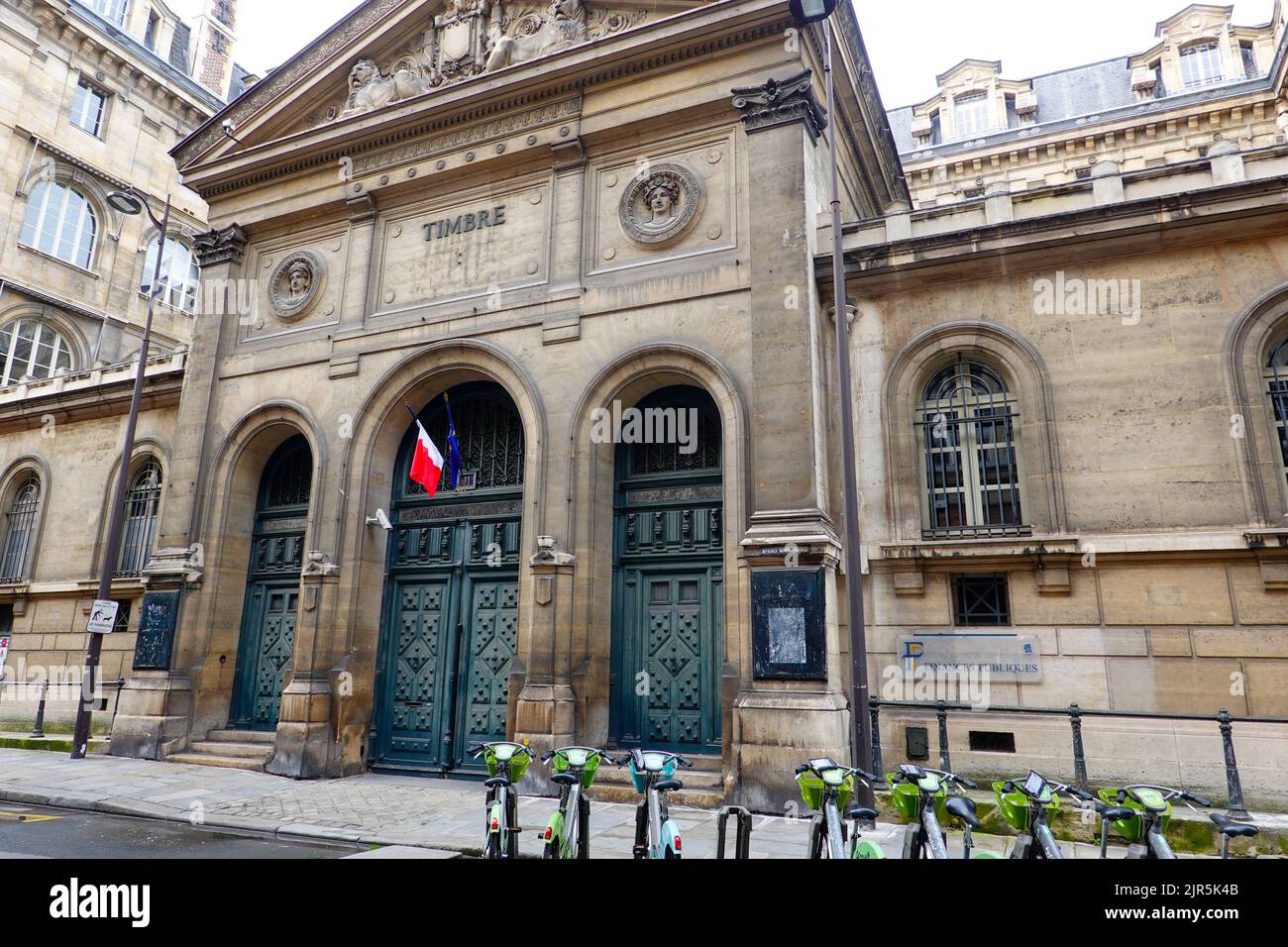 Uffici del governo francese, direzione Regionale delle finanze Publiques Ile de France, rue de la Banque, Parigi. Foto Stock