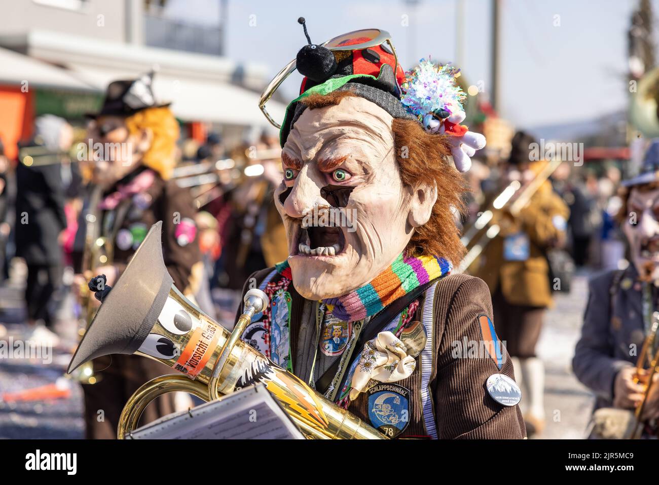 Fasnacht in Liestal Brauchtum Fasching Waggis tradizione Karneval Foto Stock