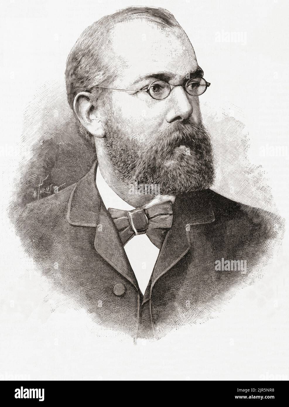 Heinrich Hermann Robert Koch, 1843 – 1910. Verticale. Medico e microbiologo tedesco. Robert Koch è stato insignito del Premio Nobel per la fisiologia o la medicina nel 1905. Dopo un'illustrazione del 19th° secolo. Foto Stock