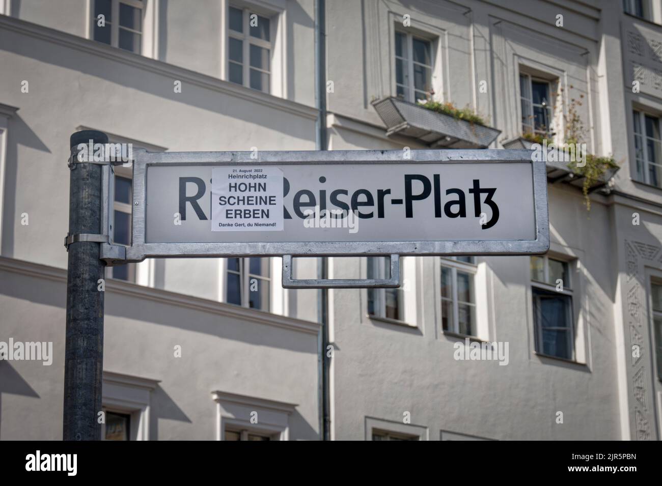 Umbenennung des Heinrichplatzes a Rio-Reiser-Platz a Berlino-Kreuzberg. Notizie, Aktuelles, Foto Stock