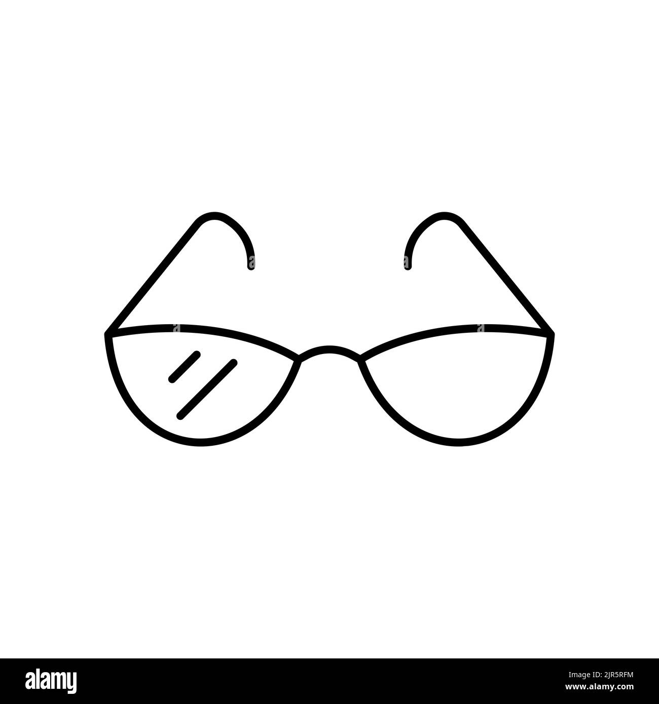 Vettoriale contorno nero uomo occhiali icona.. EPS 10... Isolato su sfondo bianco. Accessorio uomo..... Cornice ottica.. Occhiali di tendenza illustrazione.. Foto Stock