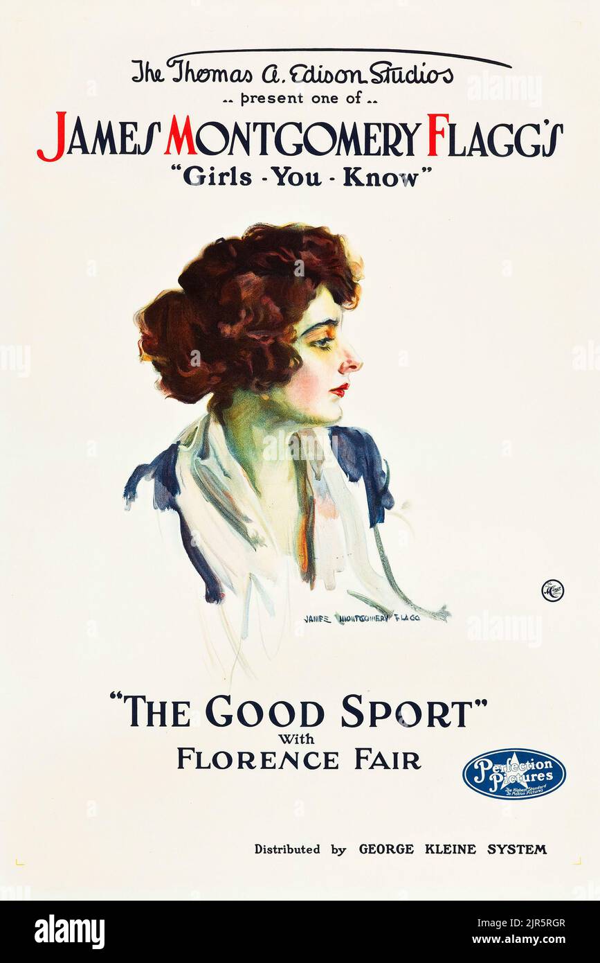 Poster del film d'epoca - James Montgomery Flagg's The Good Sport (George Kleine System, 1918) Fiera di Firenze Foto Stock