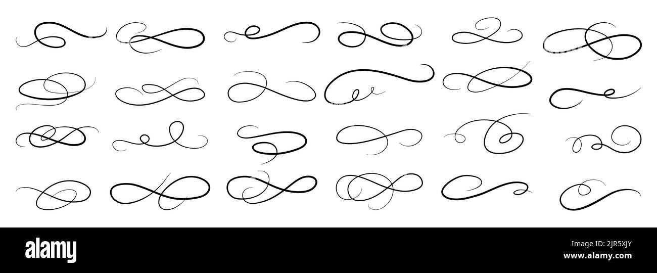 Sottolineato swises coda raccolta. Elemento Swoosh per lo sport, logo design. Illustrazione disegnata a mano con vettore Illustrazione Vettoriale