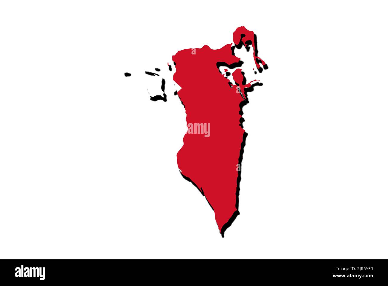 Silhouette della mappa del Bahrain con la sua bandiera Foto Stock