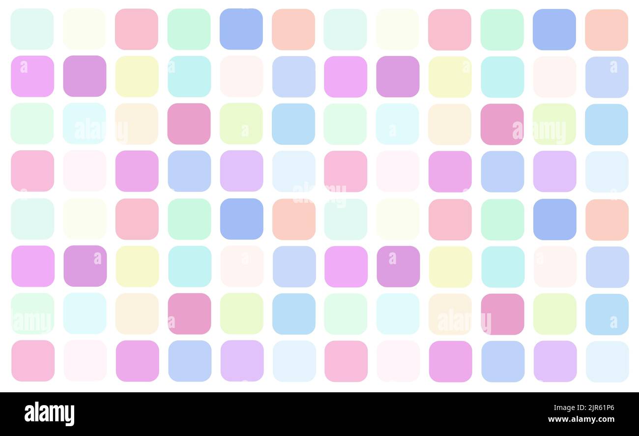 An illustration of squares with rounded corners of varied colors Foto Stock