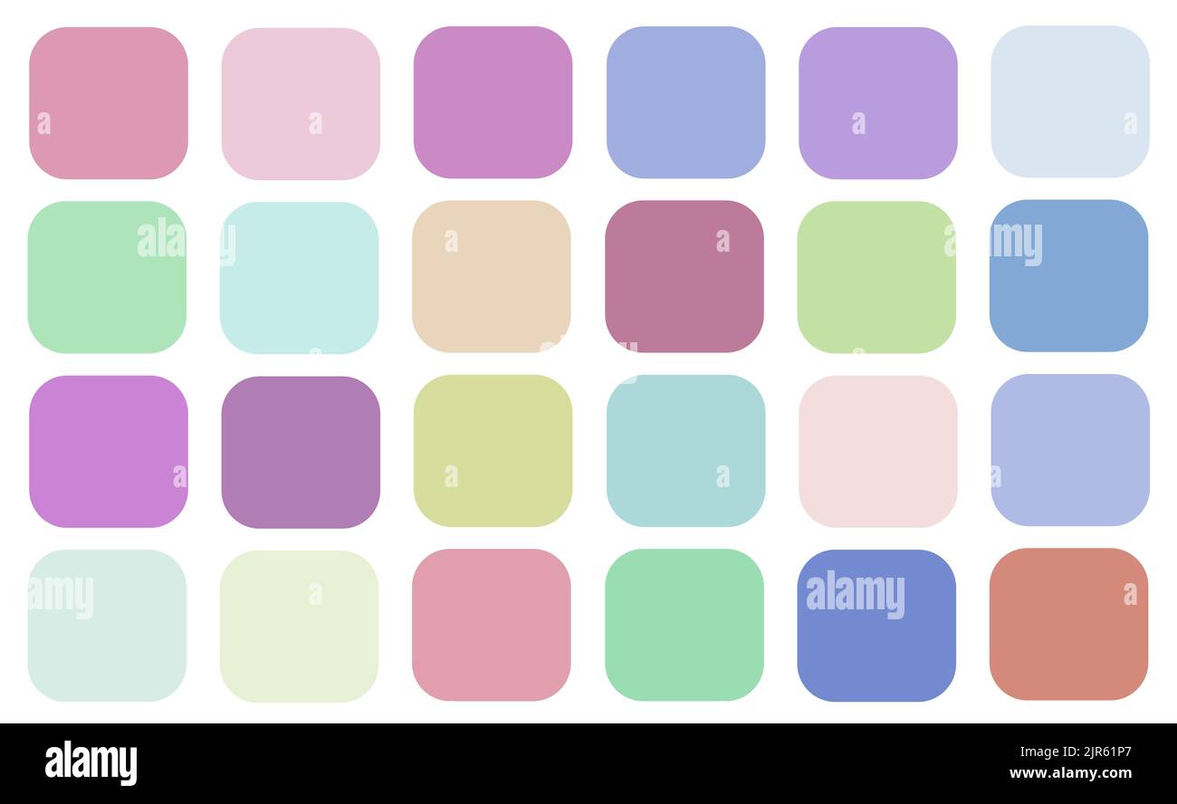 Un'illustrazione di quadrati con angoli arrotondati di vari colori Foto Stock
